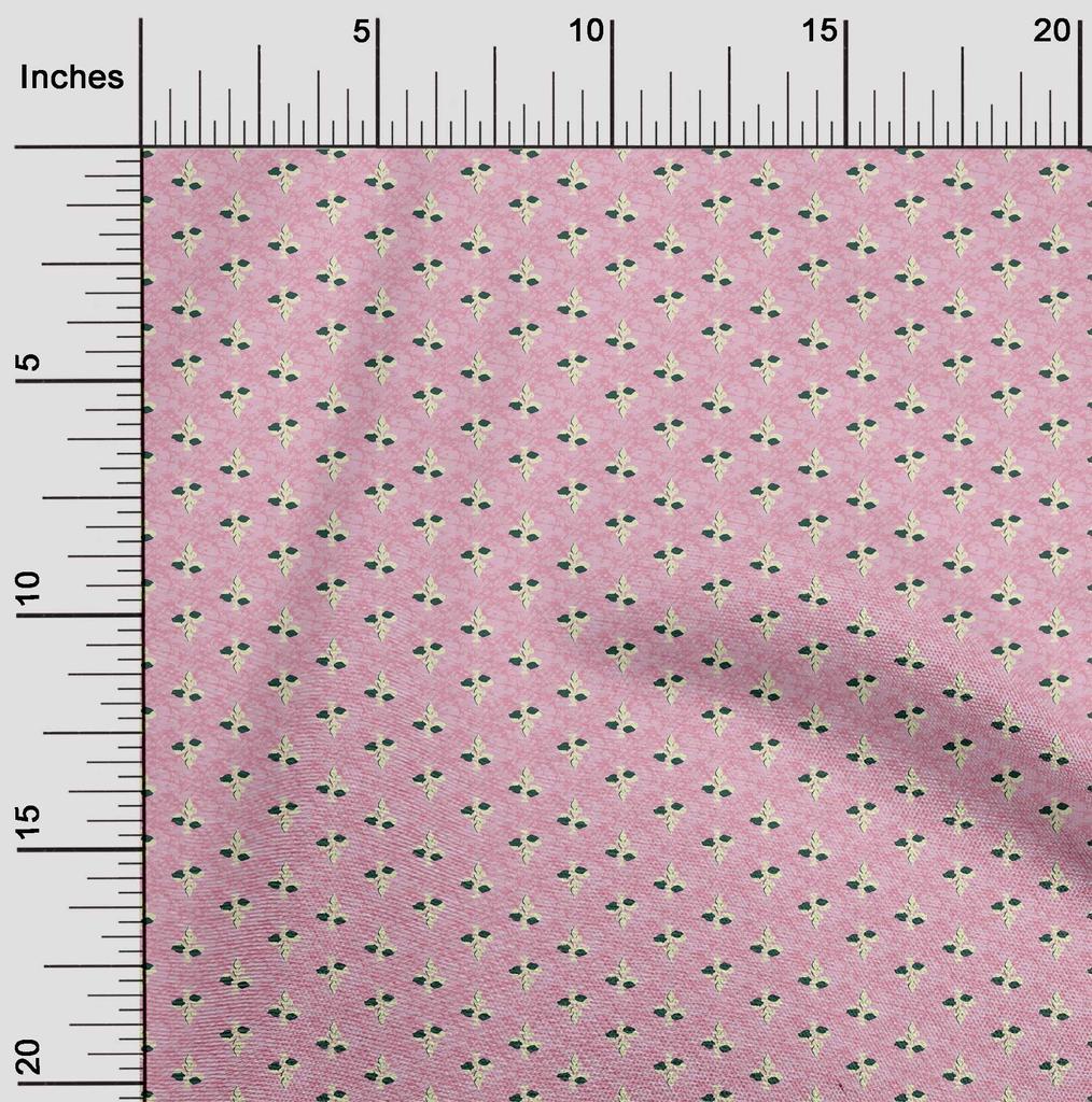 oneOone Cotton Flex Dark Peach Orange Fabric Leaves & Floral Block Sewing Craft Projects Fabric Prints By Yard 40 Inch