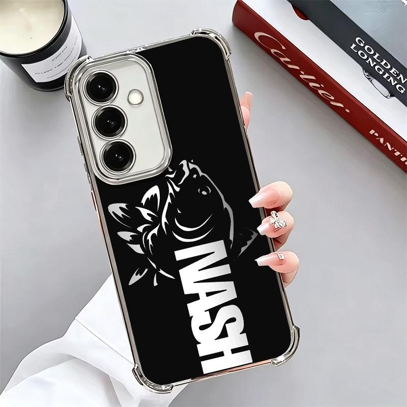 Nash Fishing Fish Mark Plating Phone Case For Samsung A17 A07 A37 A57 A16 A56 A15 A55 A14 A54 A13 A53 A26 A36 A25 A35 A24 A34 A2