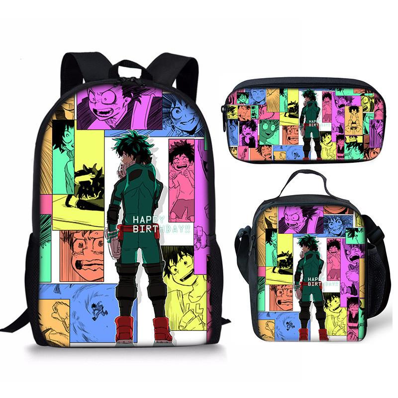 My Hero Academia Student Pack With Polyester Lining And Anime Cartoon Design For Teens