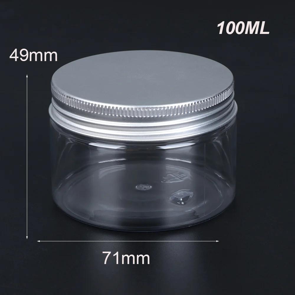 30-250ml Aluminum Cap Cosmetic Tin Pot Empty Lip Balm Jar Oil Wax Plastic Container Empty Jar Home Storage Food Sample Bottles