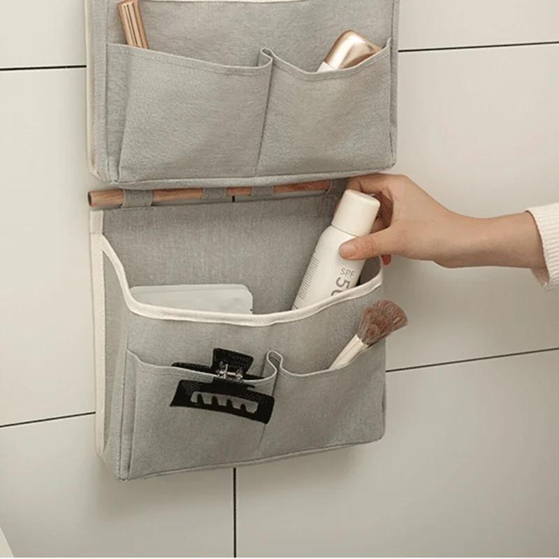 Прикроватный настенный органайзер для хранения Водонепроницаемый органайзер для нижнего белья Настенный подвесной органайзер для мелочей Карманы для хранения мелочей Сумка для хранения в шкафу