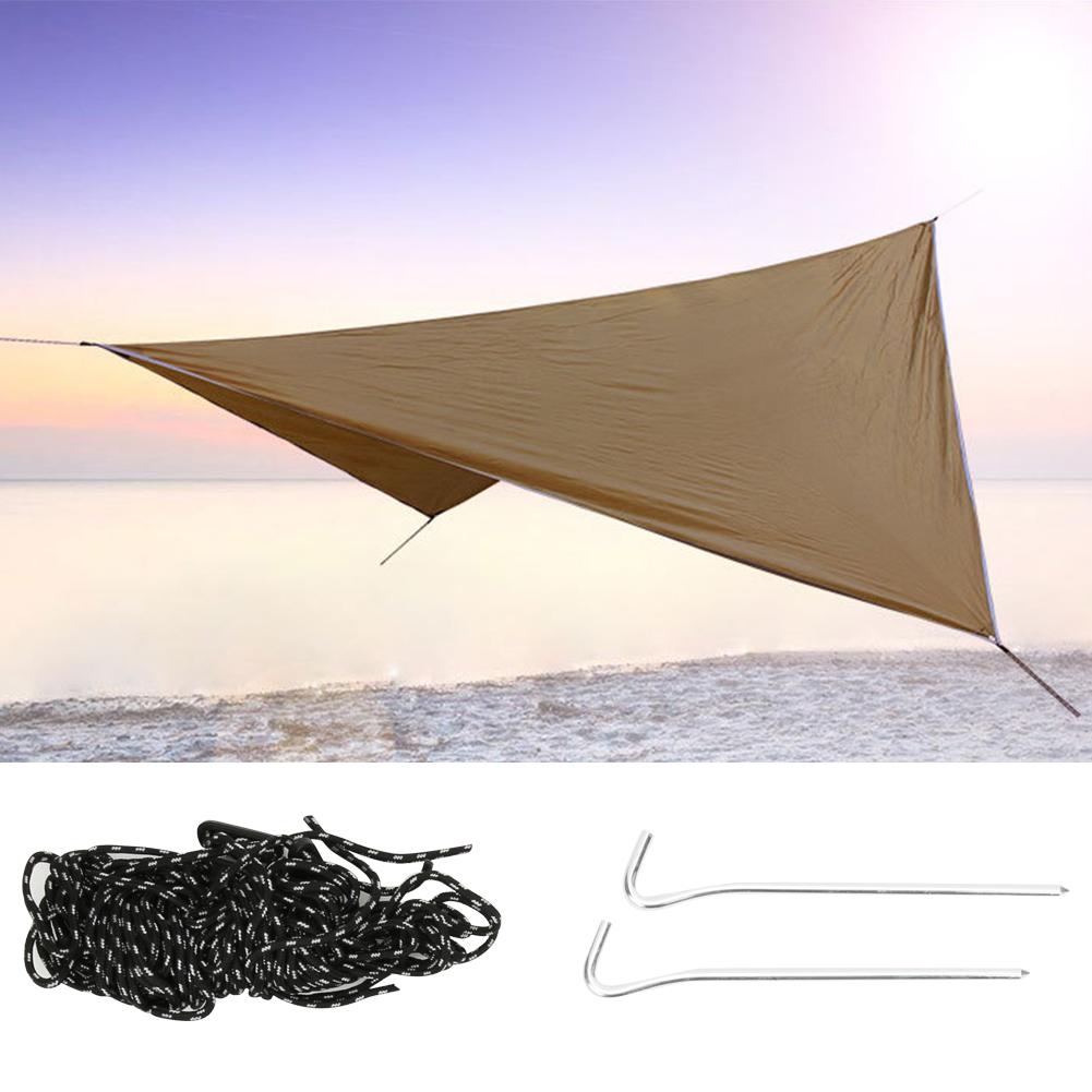 210T Polyester Fabric Outdoor Rhombic Waterproof Sun Proof Camping Ground Mat Tent Hammock Awning(Light Tan )