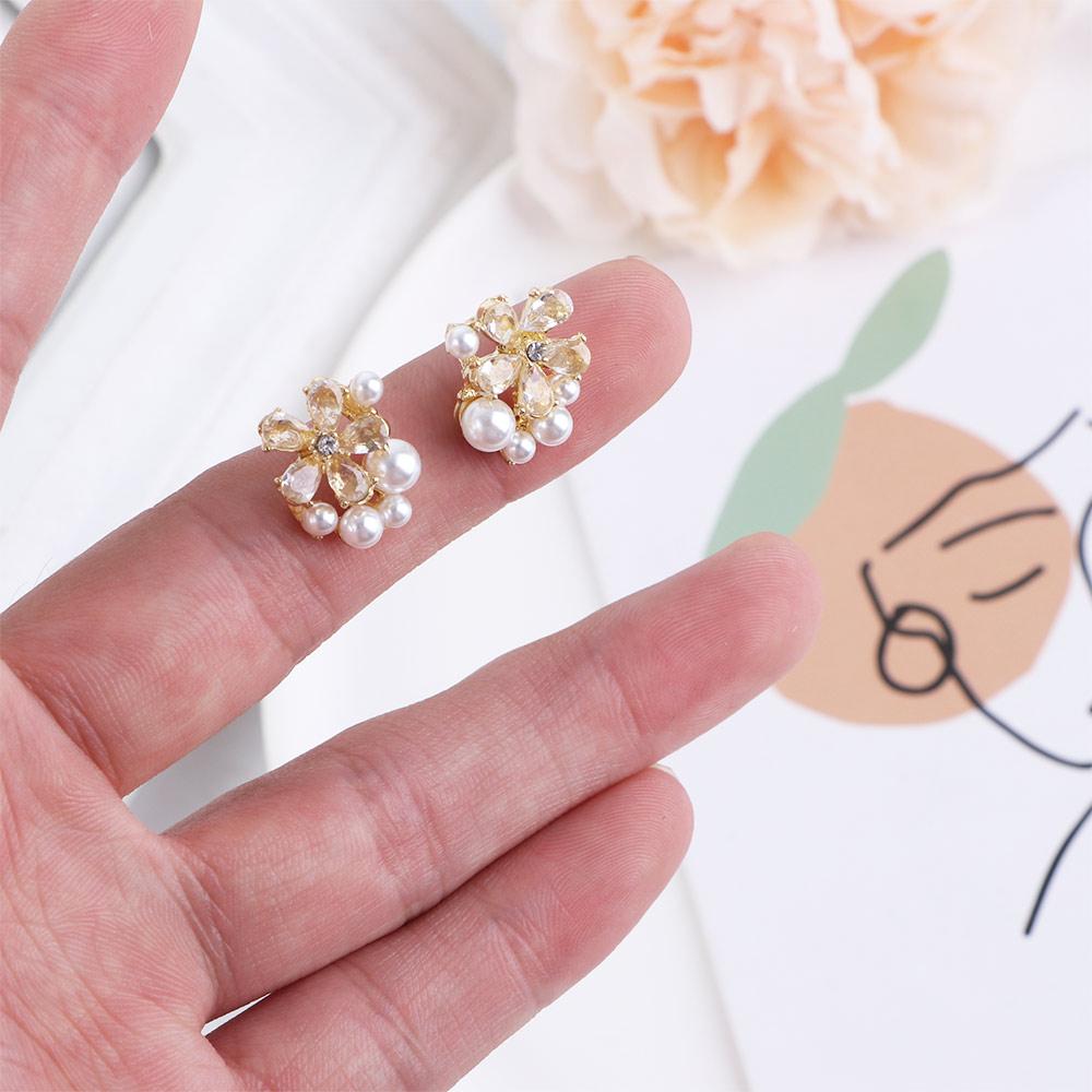 Цветочные мини-жемчужины Простые элегантные модные украшения Серьги-цветы Серьги-гвоздики с жемчугом