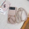 Чехол-кроссбоди из искусственной кожи для телефона Samsung Galaxy Z Flip 6 5 4 3 Flip6 Flip5 Flip4 Flip3 5G Защитный противоударный чехол