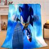 1PC hedgehog Speed Adventure Flannel Blanket Gift, Suitable for Both Men And Women, Soft Ideal for Beds And Sofa, Birthday Or Christmas Gift
