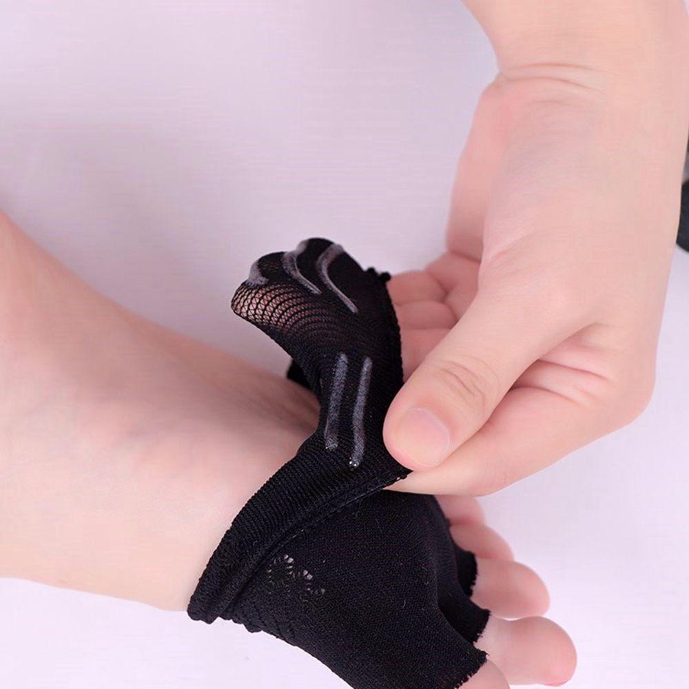 Invisible Thin Non-slip Women Summer Sock Slippers Half Palm Socks Open Toe Socks Cotton