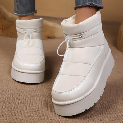 Зимние женские ботинки большого размера на толстой подошве, новые, бархатные, утолщенные, супертеплые, средней высоты, хлопковые ботинки для женщин