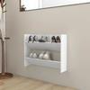 VidaXL Wall-mounted Shoe Cabinet White 80x18x60 Cm Chipboard
