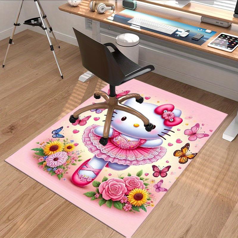 1 шт. Розовый ковер Hello Kitty с бабочками и цветами - Ковер для офиса | Ковер для улицы | Подарок для декора домаz105