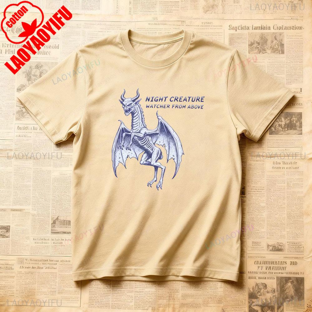 Футболка с Дьяволом из Джерси Дизайн Криптида Мужская Женская Футболка Уникальная Ретро Мифическое Существо Графическая Футболка Подарок Любителю Мистических Существ Топы