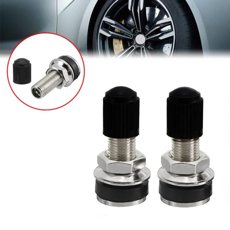 1 Pair Tubeless Tire Valves with Dustproof Cover Universal Motorbike Scooter Car Tire Valves Replacement Tire Valves