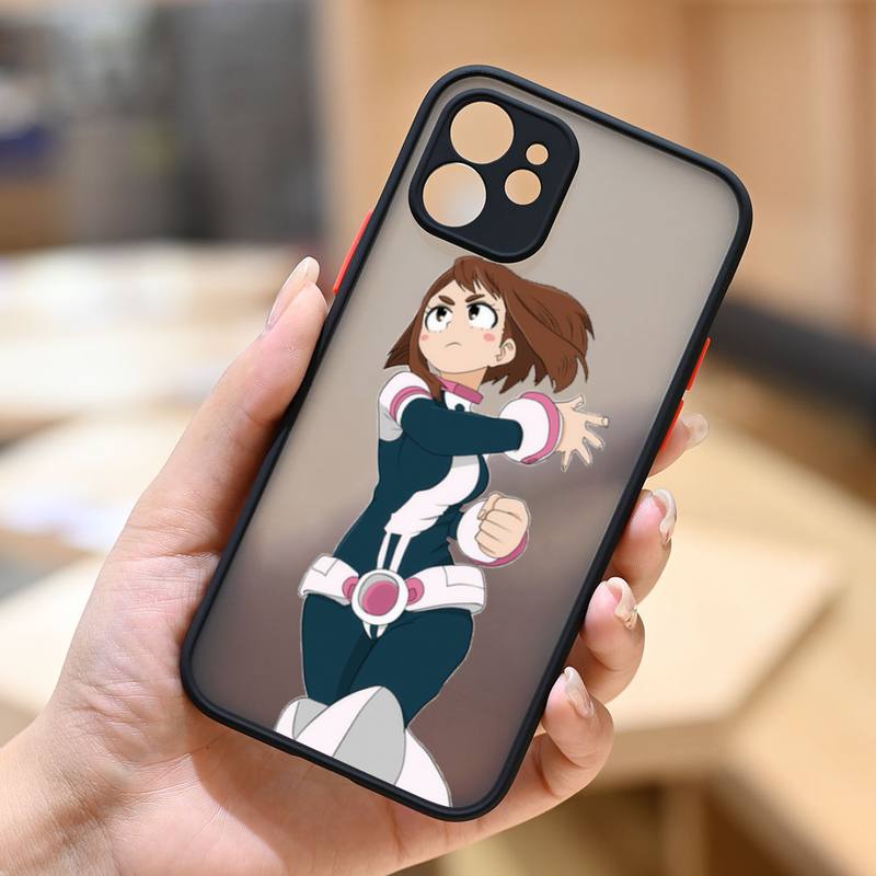 Ochaco Uraraka My Hero Academia аниме чехол для телефона матовый прозрачный для iphone 7 8 11 12 13 plus mini x xs xr pro max чехол