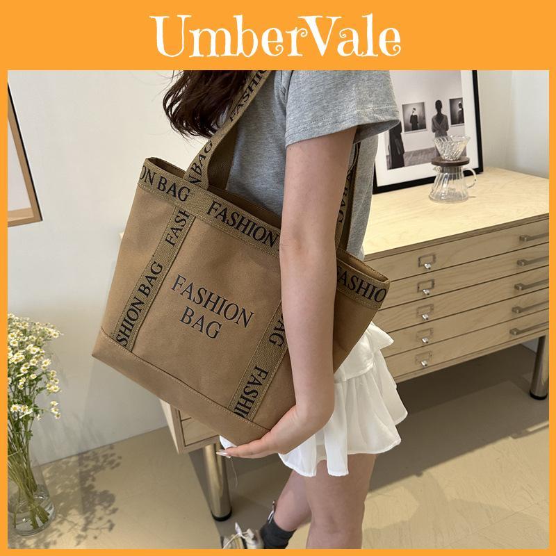 Large Capacity Canvas Tote Bag For Women 2024 Spring New Stylish Letter Design