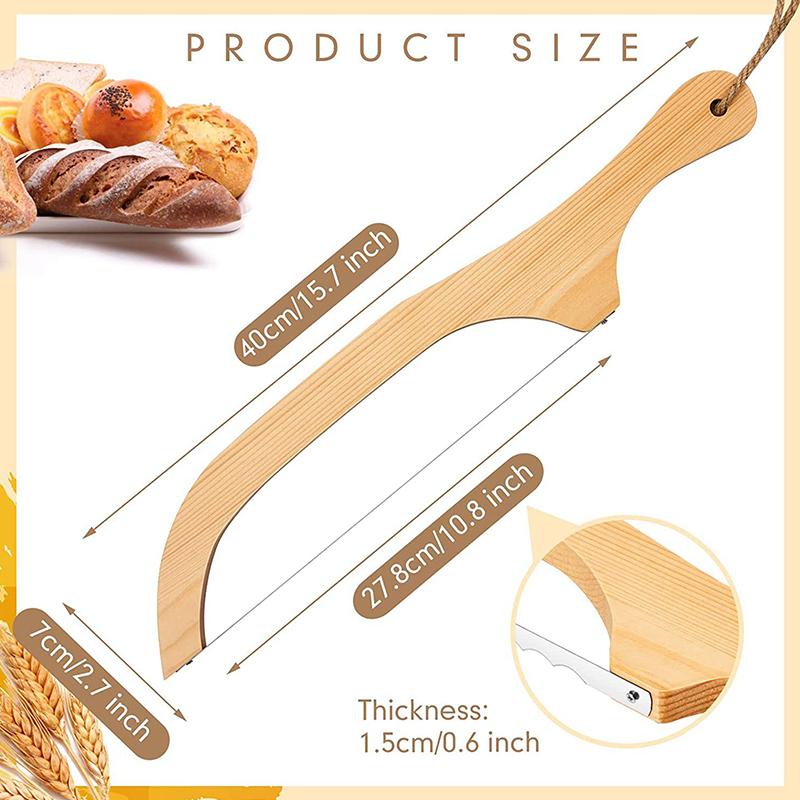 Деревянный нож для хлеба, слайсер, премиальная нержавеющая сталь, зубчатая пила, резак для хлеба для домашнего хлеба, бейглов, багетов