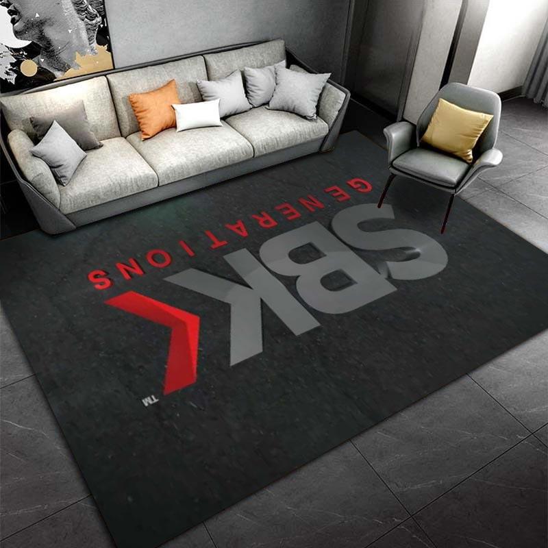 "SBK Generations Rug with Bold Letters and Red Arrow Design" Suitable for use as an anti-slip for living room bedroom sofas