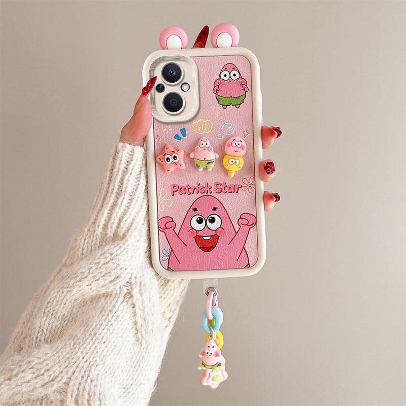 KEYSION Милый чехол с 3D-мультяшным рисунком в виде уха для OPPO Reno8 Z 5G 7Z с браслетом, силиконовый противоударный чехол для телефона OPPO Reno 7 8 Lite 5G