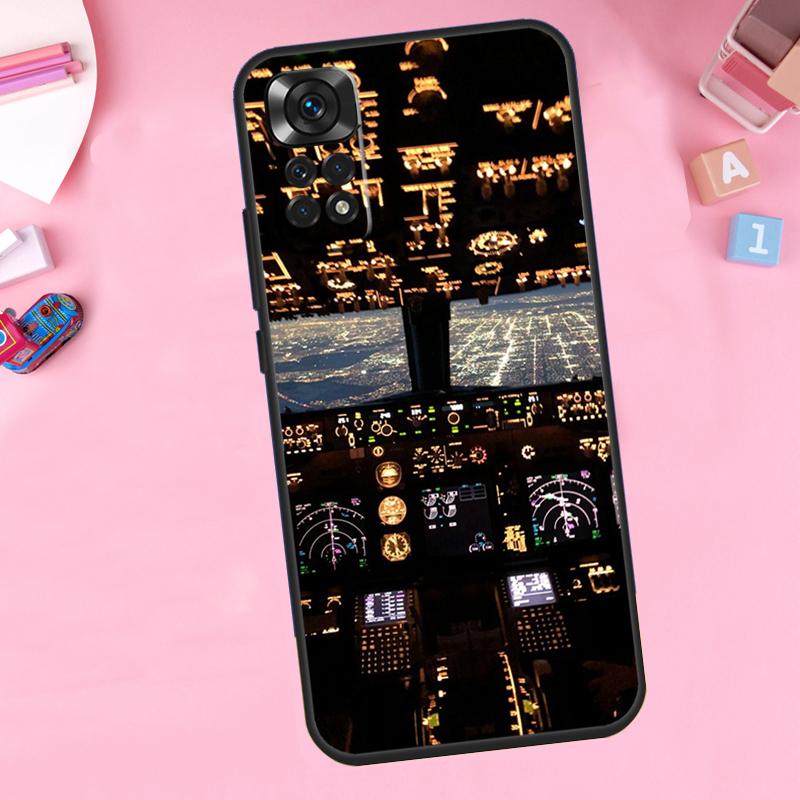 Flight Instruments Cockpit For Xiaomi Redmi Note 14 13 10 11 12 15 Pro Plus Phone Case For Redmi 15C 13C 12C 10C 14C 15