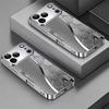 Curve Hive Pattern Art Electroplated Silver Phone Case For iPhone 12 17 16 15 14 13 11 Pro Max Plus 16E 17Air XR 7 8 Glass Cover