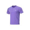 Футболка Li Ning Running Series однотонная светоотражающая быстросохнущая дышащая с коротким рукавом мужская флуоресцентно-звездно-фиолетовая ATST529-8