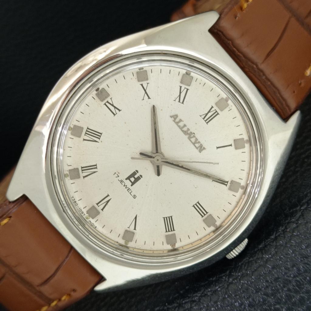 ВИНТАЖНЫЕ МУЖСКИЕ ЧАСЫ ALLWYN 6300A С РУЧНЫМ ЗАВОДОМ ИНДИЯ ОРИГИНАЛ ЦИФЕРБЛАТ a706095-1