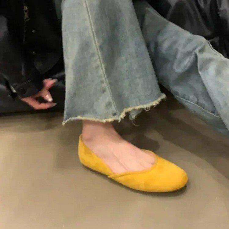 Soft Leather Version Suede Retro Soft Sole Mary Jane Shoes Women's New White Light Mouth Small Red Shoes Versatile with Skirt Single Shoes