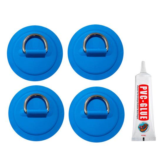 4 шт. D-образное кольцо для надувной лодки, каяка, SUP, круглое D-образное кольцо, пряжка из нержавеющей стали, нашивка из ПВХ, байдарка, аксессуар для рафтинга на каноэ