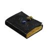 Book of Shadows, Leather Journal, Triple Moon Journal, Third Eye Crystal Stone,