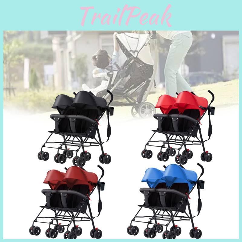 Легкая коляска для двойни Ультракомпактная складная коляска-трость для новорожденных с функцией наклона