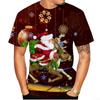 Fashionable Christmas Men's T-shirt, Casual Men's Short Sleeved T-shirt, Round Neck Shirt, Personalized Casual Loose Clothing