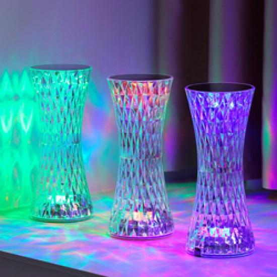Magic 16 Color Touch Lunes Table Night Lamp Aesthetic Led Rgb Crystal Crystal Rose Lamp With
