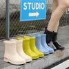 Fashion New Mid-tube Rain Boots Ladies Adult Fashion Outerwear Four Seasons Water Shoes Waterproof Non-slip Rubber Rain Boots Water Shoe