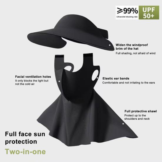Женская шляпа с защитой лица, солнцезащитная дышащая однотонная шляпа от солнца