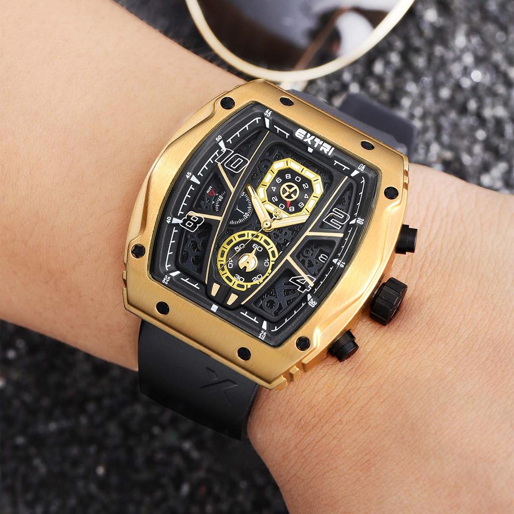 Men's Sports Watch Quartz Watch Men's Watch Large Digital Watch Calendar Watch Glow-in-the-dark Watch Silicone Strap