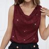 Женские топы без рукавов с пайетками и V-образным вырезом, блестящие блузки, сексуальные топы на бретельках для коктейльной вечеринки, клубной одежды, вечеринки