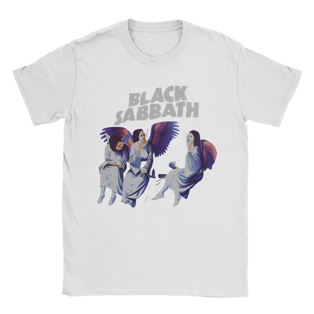 Мужские футболки Black Sabbath Heaven And Hell, хлопковые футболки, пляжный уличный стиль, футболка с коротким рукавом, с круглым вырезом, свободная футболка, большие размеры