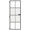 VidaXL Thin Interior Door Black 76x201.5 Cm Tempered Glass Aluminum 155124