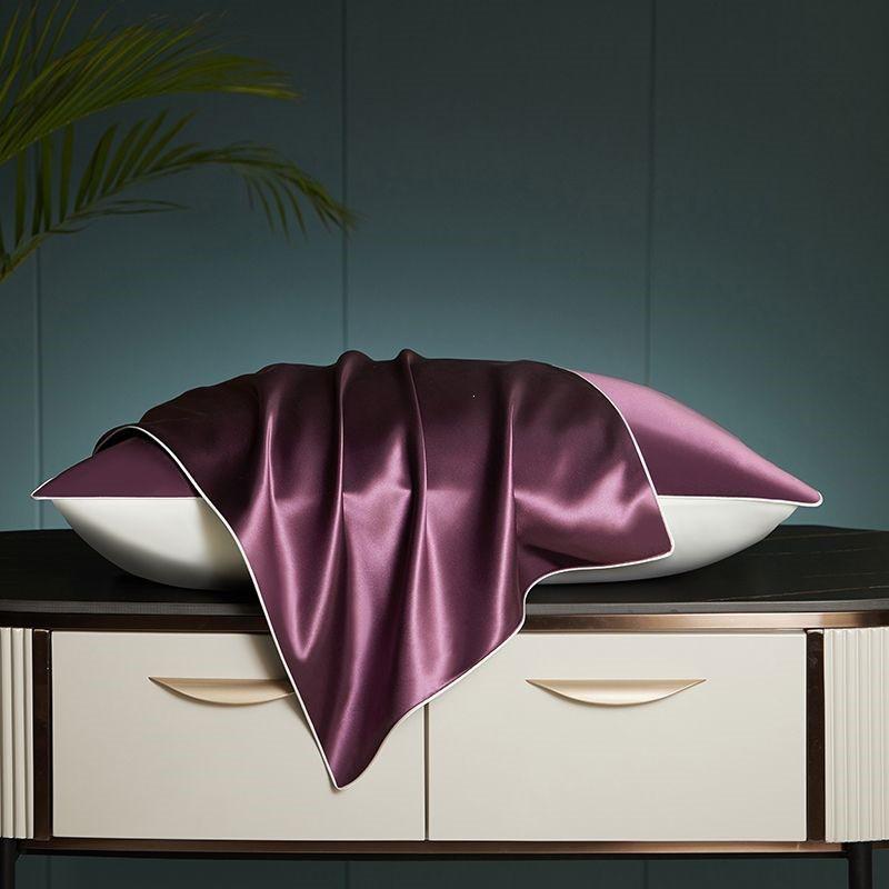 Silk Pillowcase 100% Mulberry Anti-Bacterial Anti-Dust Mite Hair Care Luxury Home Bedding Single Pair