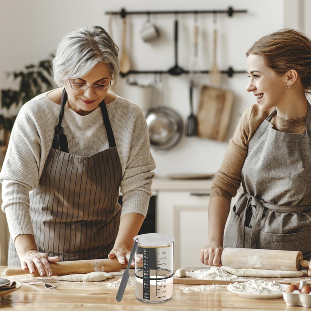 Новый стеклянный набор для закваски, емкость для ферментации 900 мл, банка для закваски с широким горлом для выпечки на кухне, хранения продуктов