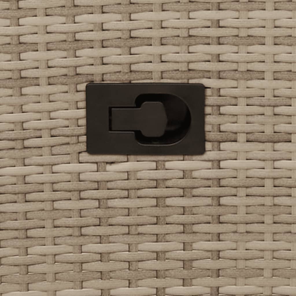Garden Sofa 2 Seater Adjustable with Table Beige Poly Rattan
