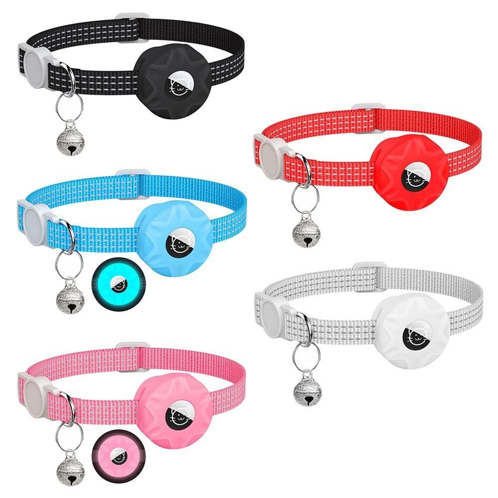 Cat Adjustable Reflective For Apple Airtags Holder Tracker Box Pet Collar Anti-lost Collar
