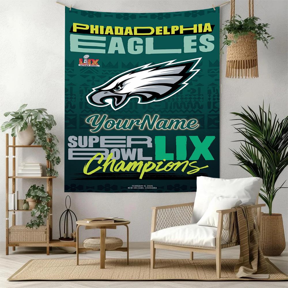 Philadelphia Eagles Custom Your Name Wall Decor Tapestry Art For Pet Memorial Birthdaywedding Party Backdrop Family Gift