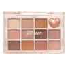 Jill Leen. Shining 12-Color Mini Eyeshadow Palette HT04, Japan Exclusive, Fine Glitter, Highly Pigmented, High Adhesion, Compact