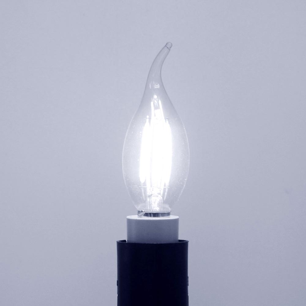 1pcs E14 LED Filament Lamp C35L Type Glass Candle Bulb 220V 2W 4W 6W Replace 20W 40W Halogen Light Chandeliers