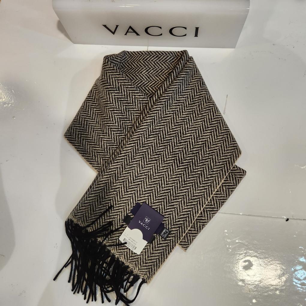 Мужской зимний легкий и теплый шарф из 100% шерсти высокого качества, коричнево-бежевый узор "елочка", красивый шарф VM1M4BR117G01