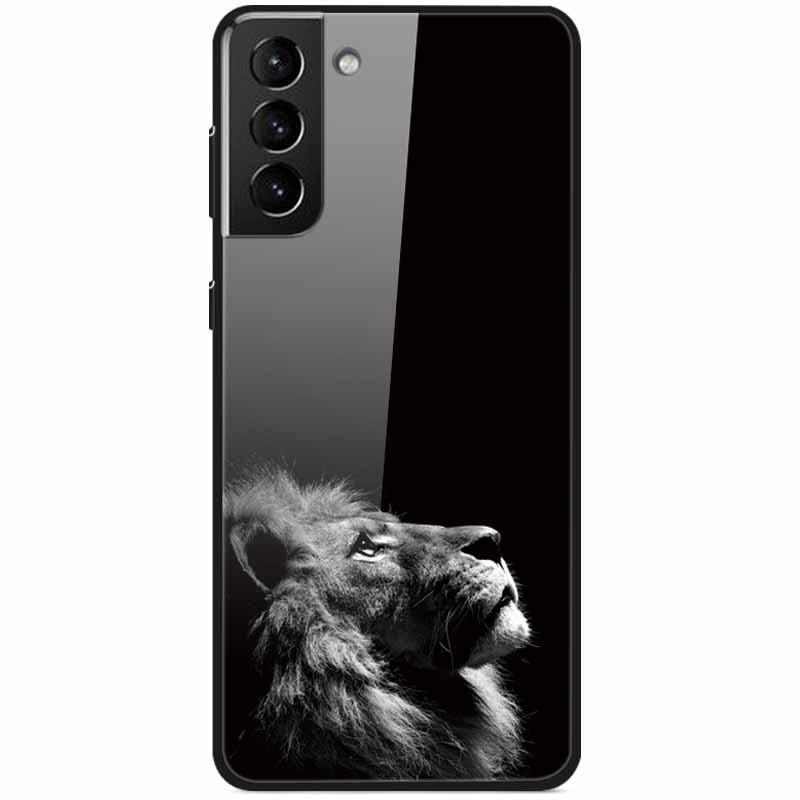 Закаленное Стекло Жесткий Чехол Для Samsung S21 FE 5G Чехол Роскошный Расписной Funda для Samsung Galaxy S21 Plus Ultra FE 5G Чехлы S21FE