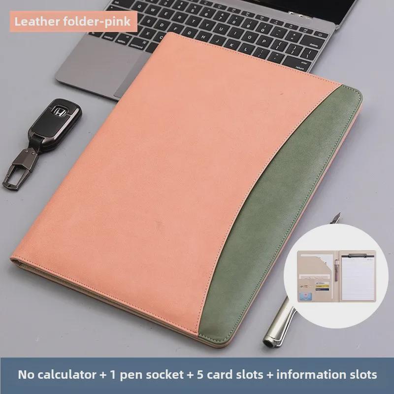 Многофункциональная кожаная папка-органайзер формата А4 для менеджера с калькулятором