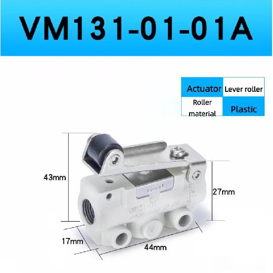 Pneumatic switch Two-Position Three Way Mechanical Valve Roller Hand-operated valves VM131-01-01A