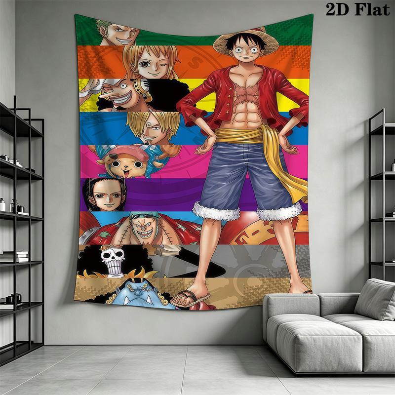 One Piece Straw Hat Pirates Adventure Tapestry Fashion Print Background Cloth Work Of Art Background Wall Hanging Cloth Soft