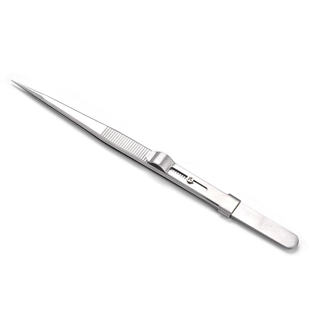 Пинцет из нержавеющей стали для самостоятельного изготовления ювелирных изделий из алмазов и драгоценных камней (с замком)