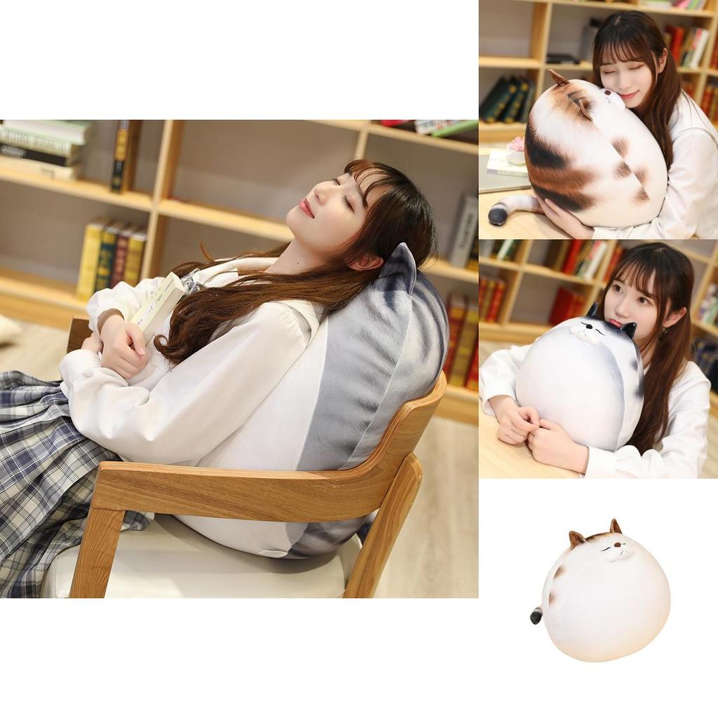 Big Huggable Cat Plushie For Bedtime Cuddles With Realistic Design And Smooth Stitching